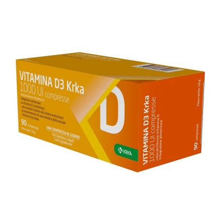 Krka Farmaceutici Milano Vitamina D3 Krka 1000 Ui 90 Compresse - Integratori per dolori e infiammazioni - 983039847 - Krka Fa...