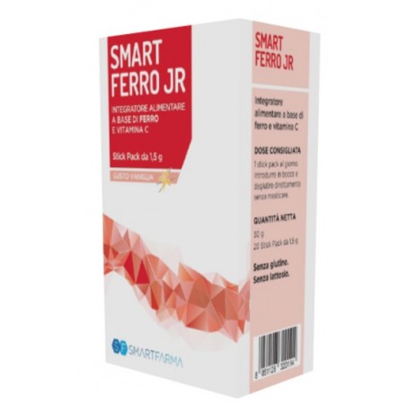 Smartfarma Smart Ferro Jr 20 Stick Pack Gusto Vaniglia - Vitamine e sali minerali - 943775433 - Smartfarma - € 15,13