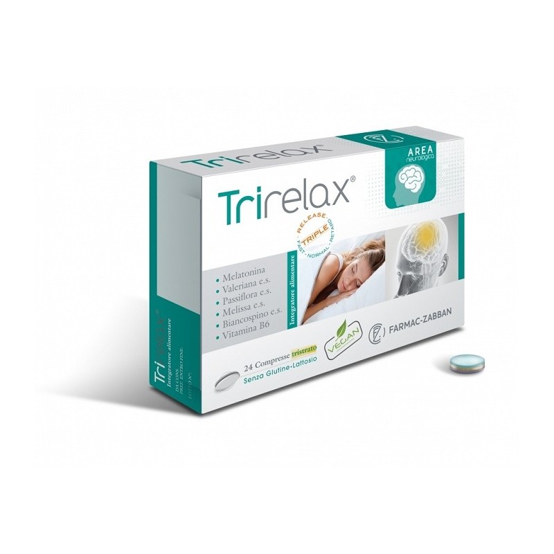 Farmac-zabban Trirelax Integratore di Melatonina 24 Compresse - Integratori per umore, anti stress e sonno - 978103950 - Farm...