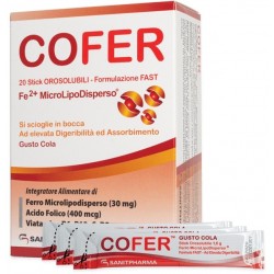 Sanitpharma Cofer 20 Stick Orosolubili Gusto Cola - Vitamine e sali minerali - 925215701 - Sanitpharma - € 21,70