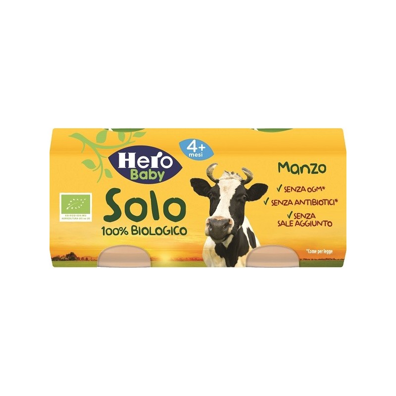 Fater Hero Solo Omogeneizzato Manzo 100% Bio 2x80g - Omogeneizzati e liofilizzati - 979945300 - Hero - € 3,18