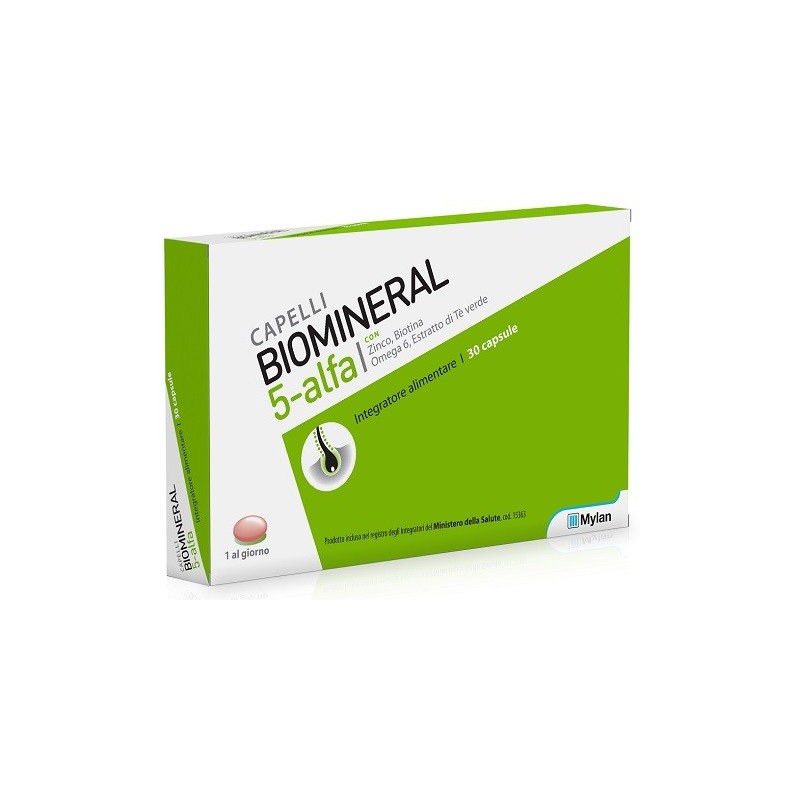 Biomineral 5-Alfa Integratore Per Capelli Sani 30 Capsule Biomineral - 1