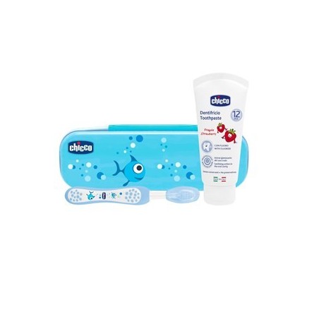Chicco Set Dentale Azzurro Con Fluoro Chicco - 1 Chicco Set Dentale Azzurro Con Fluoro Chicco - 1
