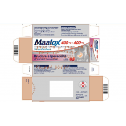 Sanofi Maalox 400 Mg + 400 Mg Compresse Masticabili Senza Zucchero - Farmaci per bruciore e acidità di stomaco - 020702294 - ...