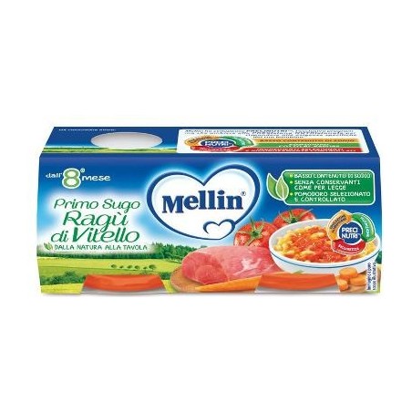 Mellin Primosugo Ragu' Di Vitello 2 Vasetti Da 80 G - Alimentazione e integratori - 970279877 - Mellin - € 3,74