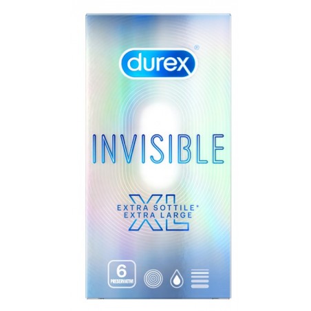 Durex Invisible Profilattico XL 6 Pezzi Durex - 1 Durex Invisible Profilattico XL 6 Pezzi Durex - 1