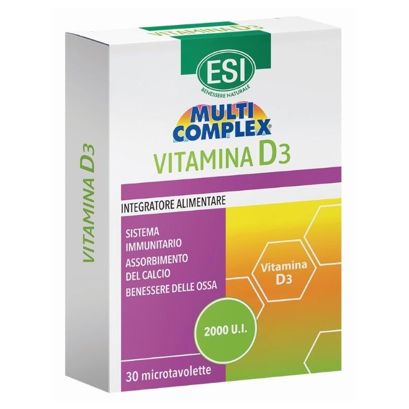 Esi Multicomplex Vitamina D3 30 Tavolette - Integratori per difese immunitarie - 982754095 - Esi - € 8,08