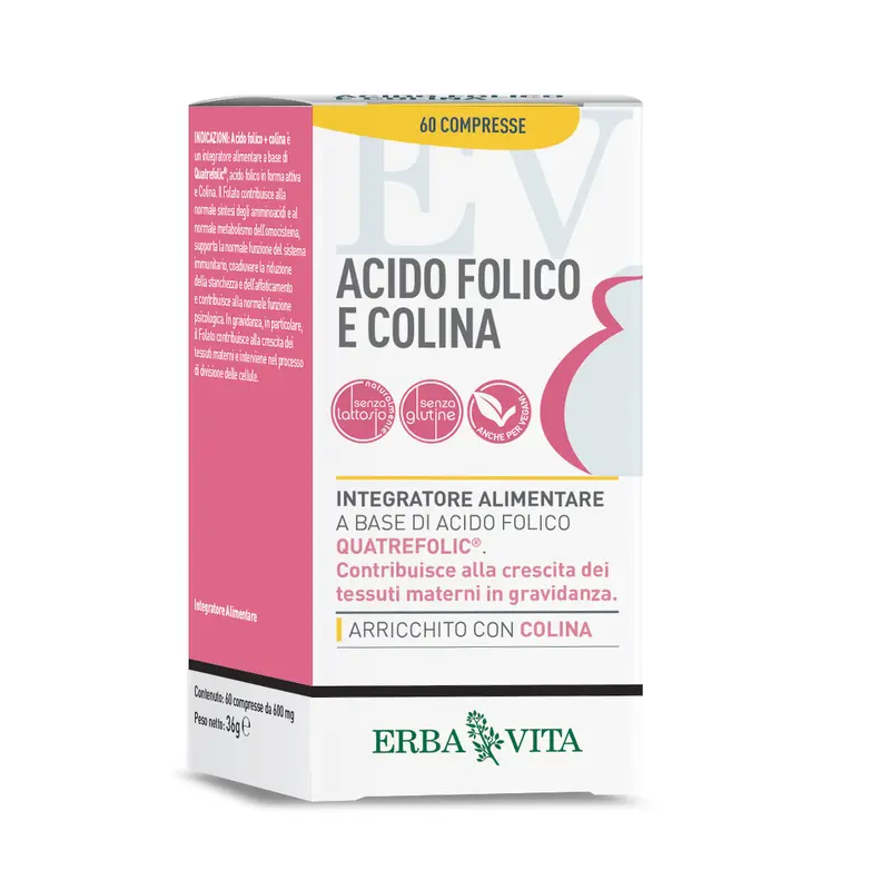 Erba Vita Acido Folico e Colina Integratore Per Gravidanza 60 Compresse - Integratori di acido folico - 981464732 - Erba Vita...
