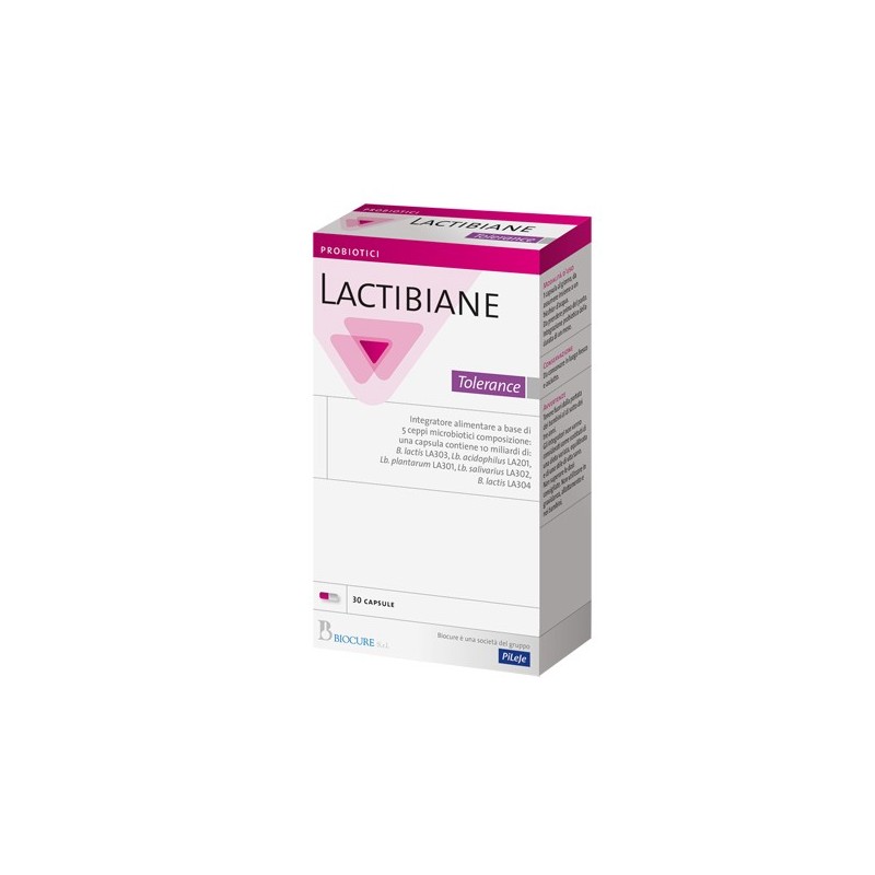 Biocure Lactibiane Tolerance 30 Capsule - Integratori di fermenti lattici - 930547359 - Biocure - € 22,52