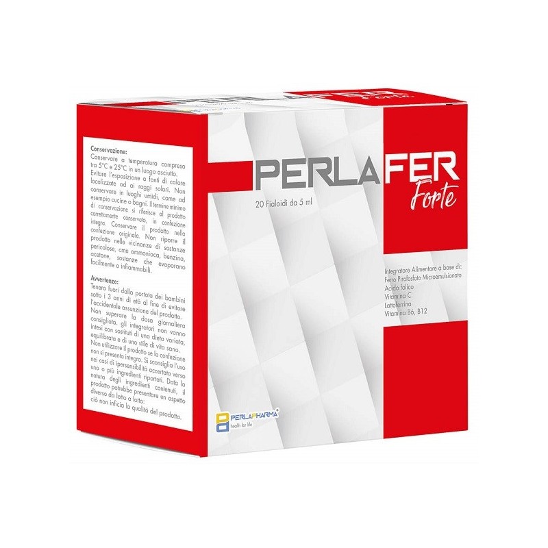 Perla Pharma Perlafer Forte 20 Fialoidi Da 5 Ml - Vitamine e sali minerali - 978588768 - Perla Pharma - € 19,23
