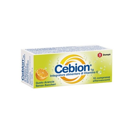 Cebion Effervescente Vitamina C Gusto Arancia Senza Zucchero 10 Compresse Cebion - 1 Cebion Effervescente Vitamina C Gusto Arancia Senza Zucchero 10 Compresse Cebion - 1