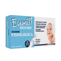 Recordati Eumill Naso Baby Soluzione Fisiologica 20 Contenitori Monodose 5 Ml - Prodotti per la cura e igiene del naso - 9443...