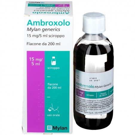 Ambroxolo 15 Mg/5 Ml Sciroppo Per Affezioni broncopolmonari 200 Ml - Farmaci per tosse secca e grassa - 038763013 - Mylan - €...