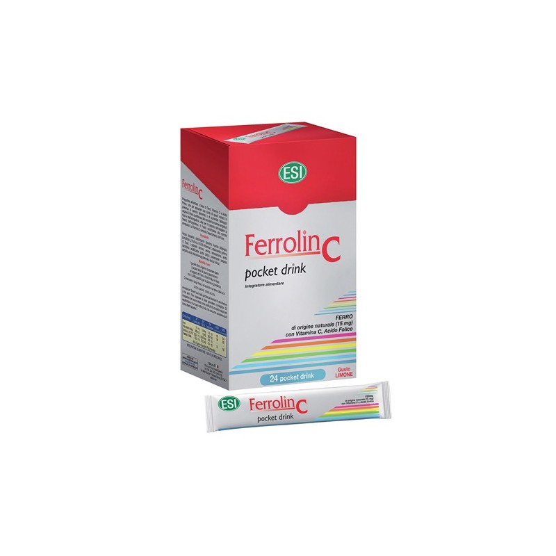 Esi Ferrolin C Pocket Drink 24 Bustine - Vitamine e sali minerali - 923237388 - Esi - € 10,06