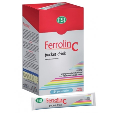 Esi Ferrolin C Pocket Drink 24 Bustine - Vitamine e sali minerali - 923237388 - Esi - € 10,33
