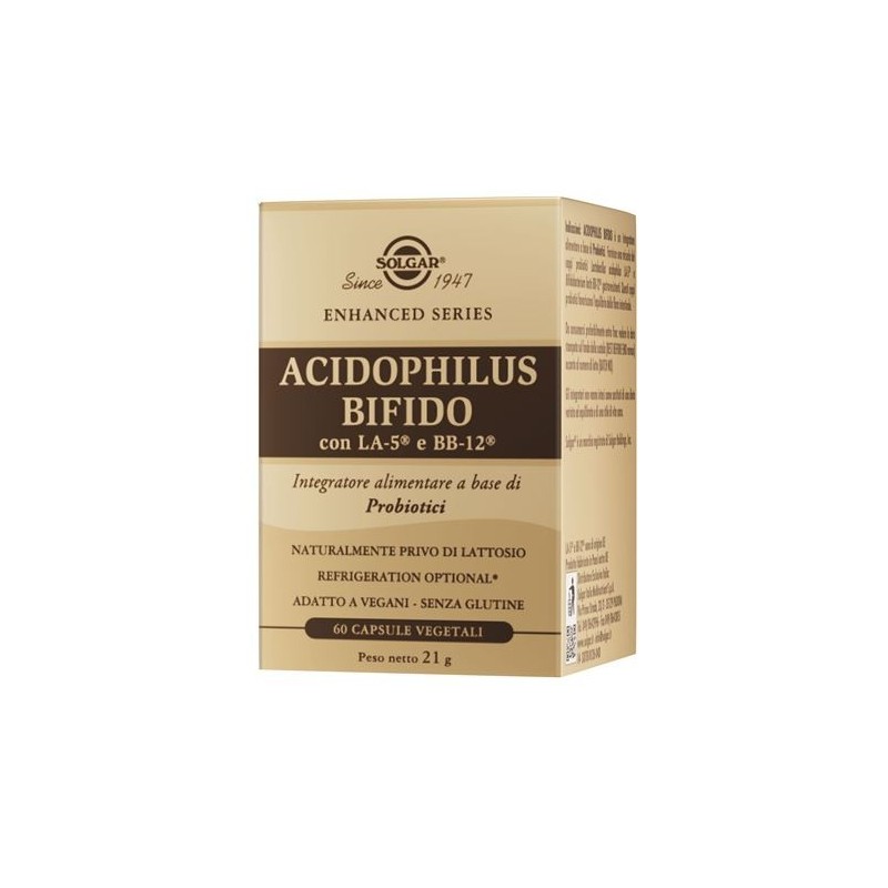 Solgar Multinutrient Acidophilus Bifido - Probiotici 60 Capsule - Integratori di fermenti lattici - 947091272 - Solgar - € 24,58
