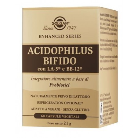 Solgar Multinutrient Acidophilus Bifido - Probiotici 60 Capsule - Integratori di fermenti lattici - 947091272 - Solgar - € 24,58