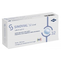 Ibsa Farmaceutici Italia Siringa Intra-articolare Sinovial 32 Acido Ialuronico 1,6% 32 Mg/2 Ml 1 Fs + Ago Gauge 21 3 Pezzi - ...