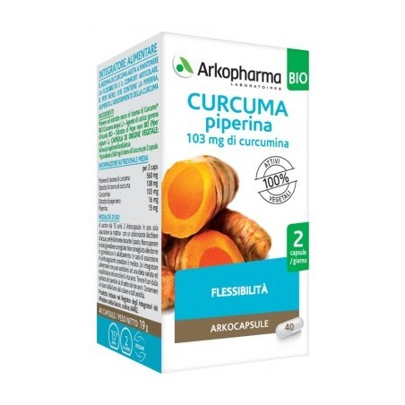 Arkofarm Arko Capsule Curcuma+pip Bio 40 Capsule - Integratori per dolori e infiammazioni - 976864342 - Arkofarm - € 15,90