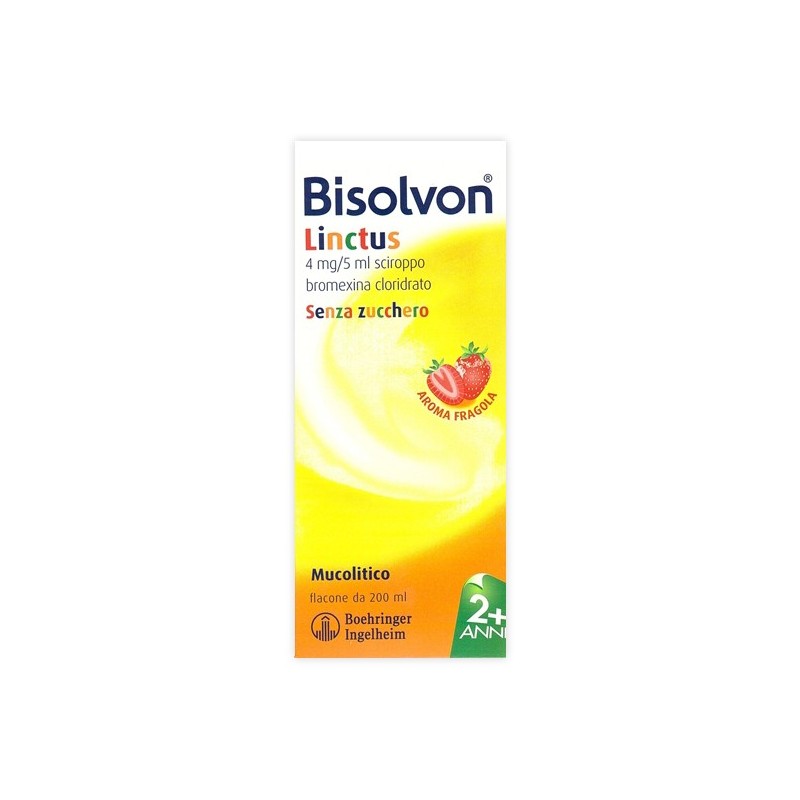 Opella Healthcare Italy Bisolvon Linctus 4 Mg/5 Ml Sciroppo Gusto Fragola - Farmaci per tosse secca e grassa - 021004205 - Bi...