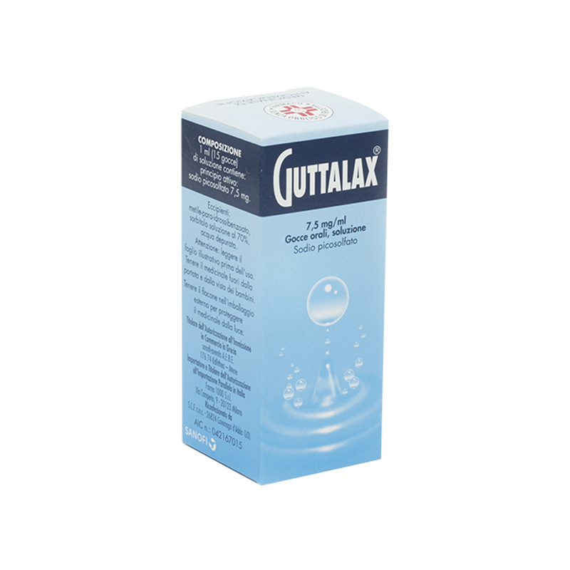 Farma 1000 Guttalax 7,5 Mg/ml Gocce Orali, Soluzione - Farmaci per stitichezza e lassativi - 042167015 - Guttalax - € 9,01