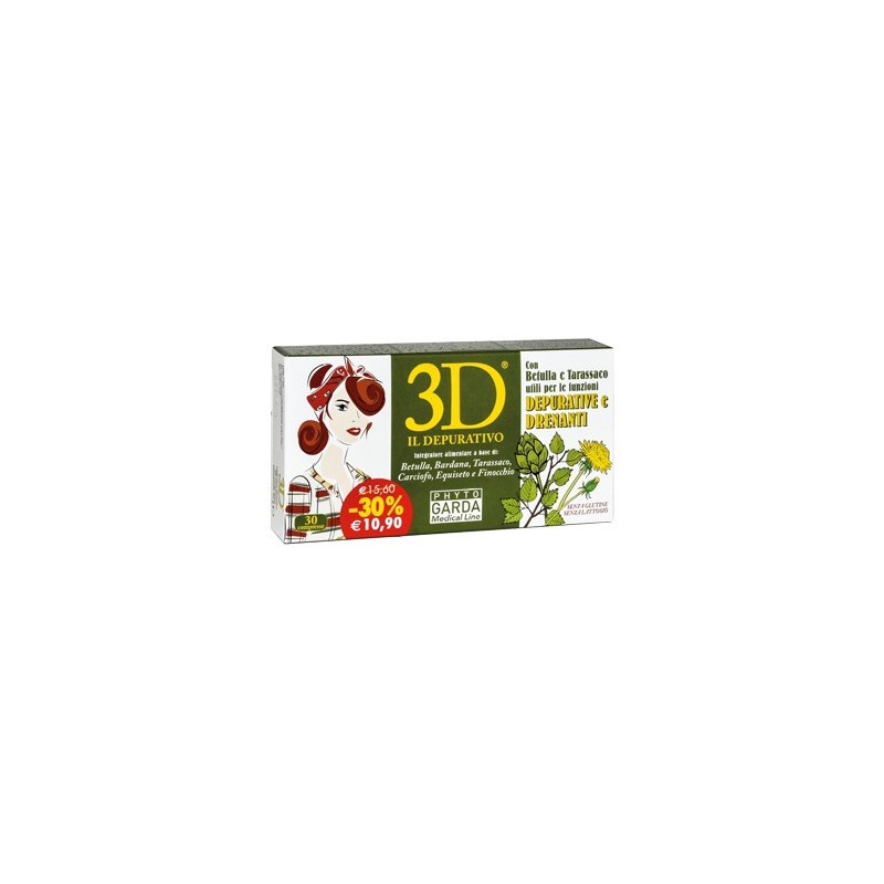 Phyto Garda 3D Il Depurativo 30 Compresse - Integratori drenanti e pancia piatta - 922290313 - Phyto Garda - € 7,19
