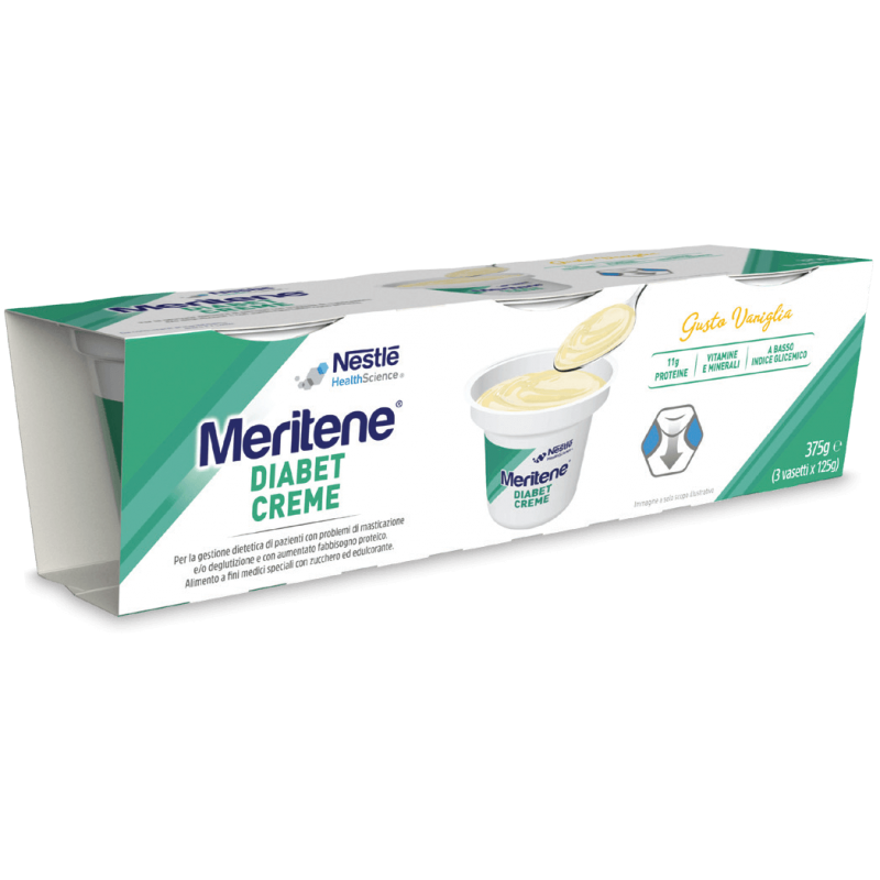 Nestlè Meritene Diabet Creme Vaniglia 3 x 125 G - Vitamine e sali minerali - 980912671 - Meritene - € 21,92