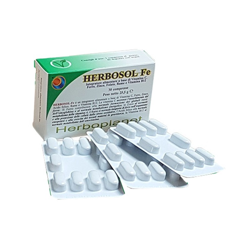 Herboplanet Herbosol Fe 30 Compresse - Vitamine e sali minerali - 980818658 - Herboplanet - € 12,99