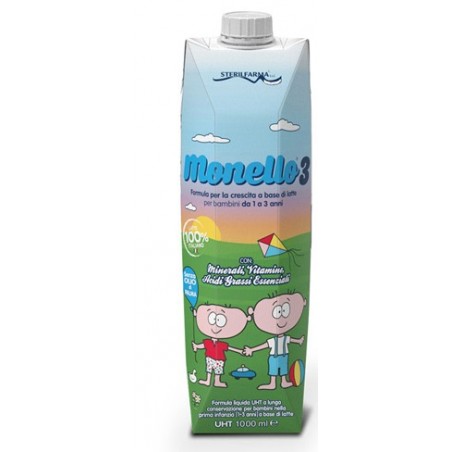 Sterilfarma Monello 3 Formula Per La Crescita A Base Di Latte Per Bambini Da 1 A 3 Anni Liquido 1 Litro Sterilfarma - 1 Sterilfarma Monello 3 Formula Per La Crescita A Base Di Latte Per Bambini Da 1 A 3 Anni Liquido 1 Litro Sterilfarma - 1