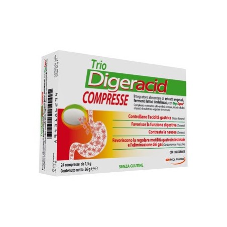 Pool Pharma Trio Digeracid 24 Compresse - Integratori per apparato digerente - 943186294 - Pool Pharma - € 8,94