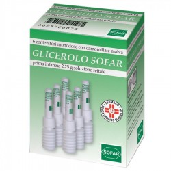 Glicerolo Sofar Prima Infanzia 2,25g - 6 Contenitori Monodose - Farmaci per stitichezza e lassativi - 029720075 - Sofar - € 5,20