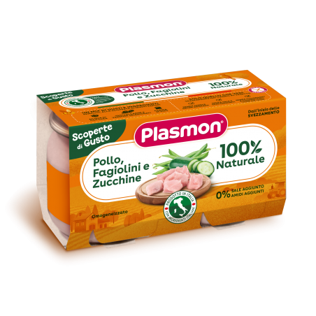 Plasmon Omogeneizzati Pollo Fagiolini Zucchine 2 Pezzi Da 120 G - Omogeneizzati e liofilizzati - 984323838 - Plasmon - € 3,51