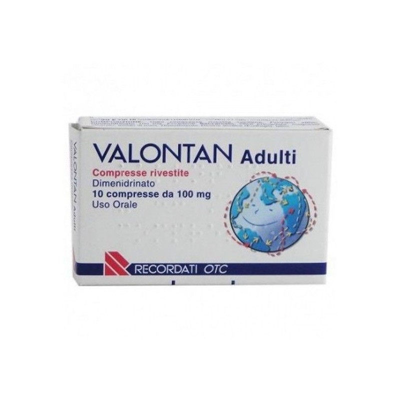 Valontan Adulti 100 Mg - 10 Compresse Rivestite - Farmaci per nausea, mal di mare e mal d'auto - 003452024 - Recordati - € 7,54