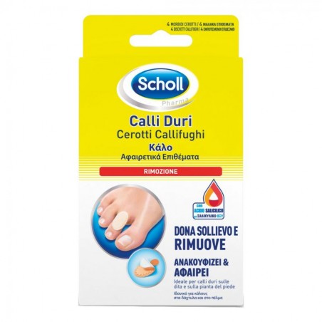 Scholl Cerotto Callifugo Calli Duri 4 Cerotti + 4 Dischetti - Prodotti per la callosità, verruche e vesciche - 909164461 - Sc...