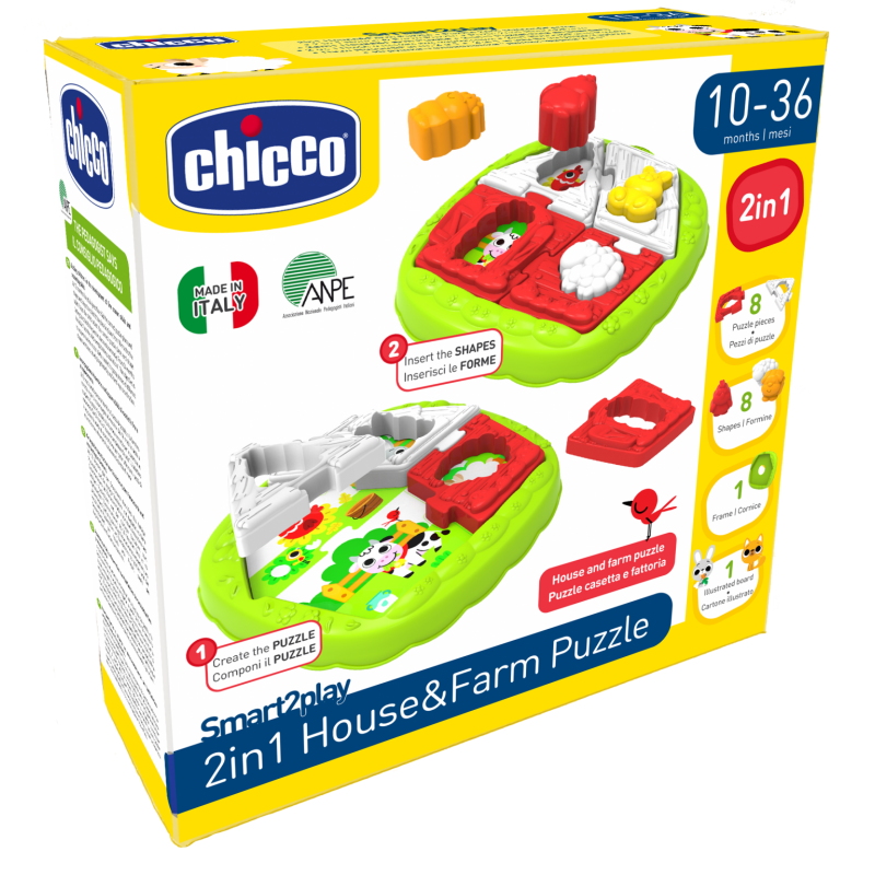 Chicco Smart2Play 2 in 1 House & Farm Puzzle - Linea giochi - 983674146 - Chicco - € 14,90