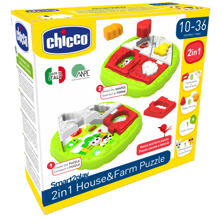 Chicco Smart2Play 2 in 1 House & Farm Puzzle - Linea giochi - 983674146 - Chicco - € 14,90