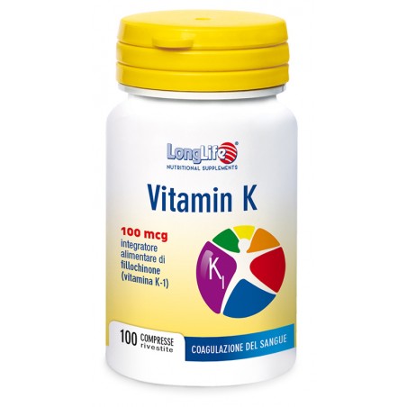 Phoenix - Longlife Longlife Vitamin K 100mcg 100 Compresse Longlife - 1 Phoenix - Longlife Longlife Vitamin K 100mcg 100 Compresse Longlife - 1