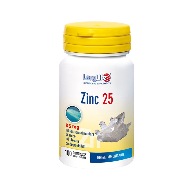 Phoenix - Longlife Longlife Zinc 25 Mg 100 Compresse - Vitamine e sali minerali - 933784783 - Longlife - € 15,25