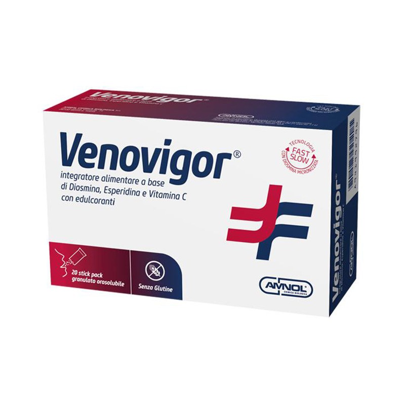 Venovigor Integratore per Vasi Sanguigni 20 Stick Pack - Circolazione e pressione sanguigna - 941992796 - Amnol Chimica Biolo...