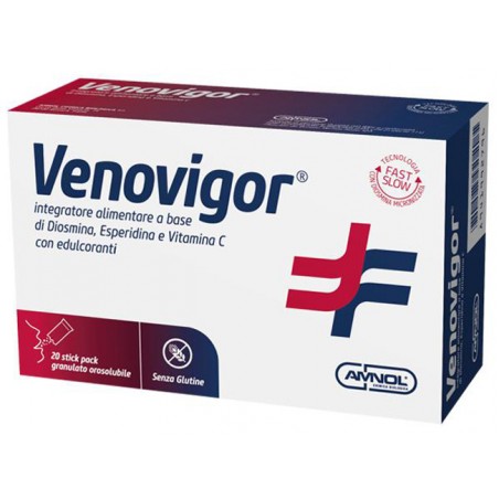 Venovigor Integratore per Vasi Sanguigni 20 Stick Pack - Circolazione e pressione sanguigna - 941992796 - Amnol Chimica Biolo...