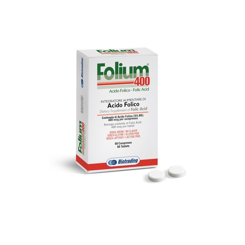 Biotrading Unipersonale Folium 400 60 Compresse - Vitamine e sali minerali - 947253581 - Biotrading Unipersonale - € 11,00