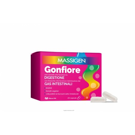 Massigen Gonfiore Integratore Per La Digestione 20 Capsule Massigen - 1 Massigen Gonfiore Integratore Per La Digestione 20 Capsule Massigen - 1