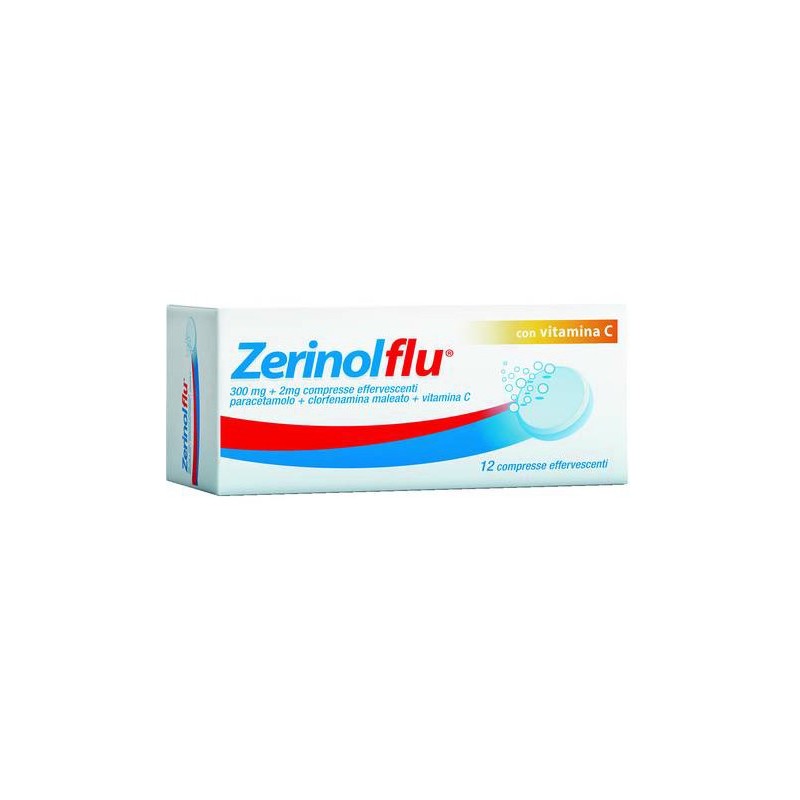 Zerinolflu 300 Mg + 2 Mg Influenza E Raffreddore 12 Compresse Effervescenti - Farmaci per febbre (antipiretici) - 035191028 -...