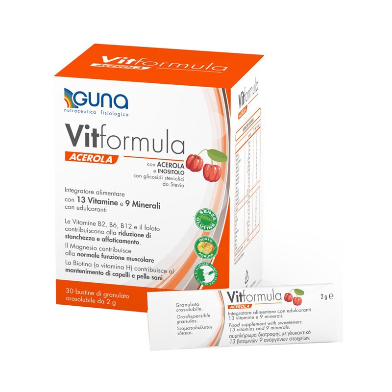 Guna Vitformula Acerola 30 Stick 2 G - Integratori per difese immunitarie - 947260535 - Guna - € 12,32