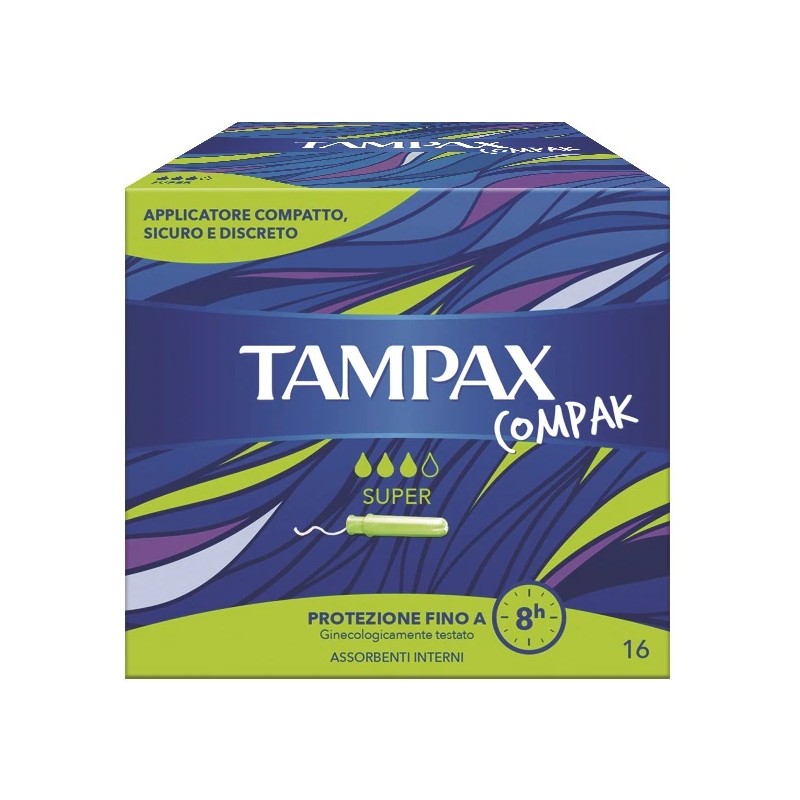 Tampax Compak Super Protezione 8 Ore 16 Pezzi - Assorbenti - 906048576 - Tampax - € 6,27