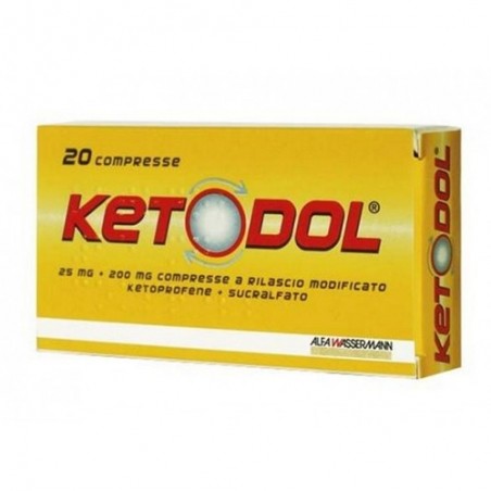 EG Ketodol 25 Mg + 200 Mg Per Dolori di Varia Natura 20 Compresse - Farmaci per dolori muscolari e articolari - 028561037 - E...