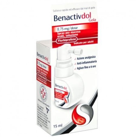 Benactivdol Gola 8,75 Mg/Dose Spray Per Mucosa Orale 15 Ml - Farmaci per mal di gola - 043050018 - Benactiv - € 8,57