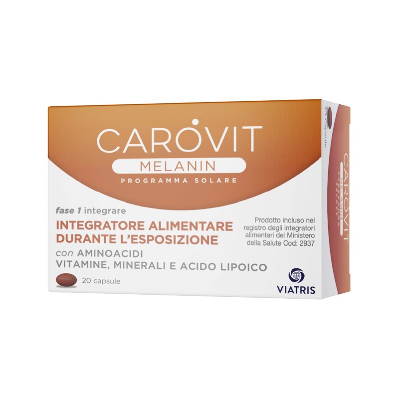 Meda Pharma Carovit Melanin Programma Solare 20 Capsule - Integratori per l'abbronzatura - 945121236 - Carovit - € 14,99