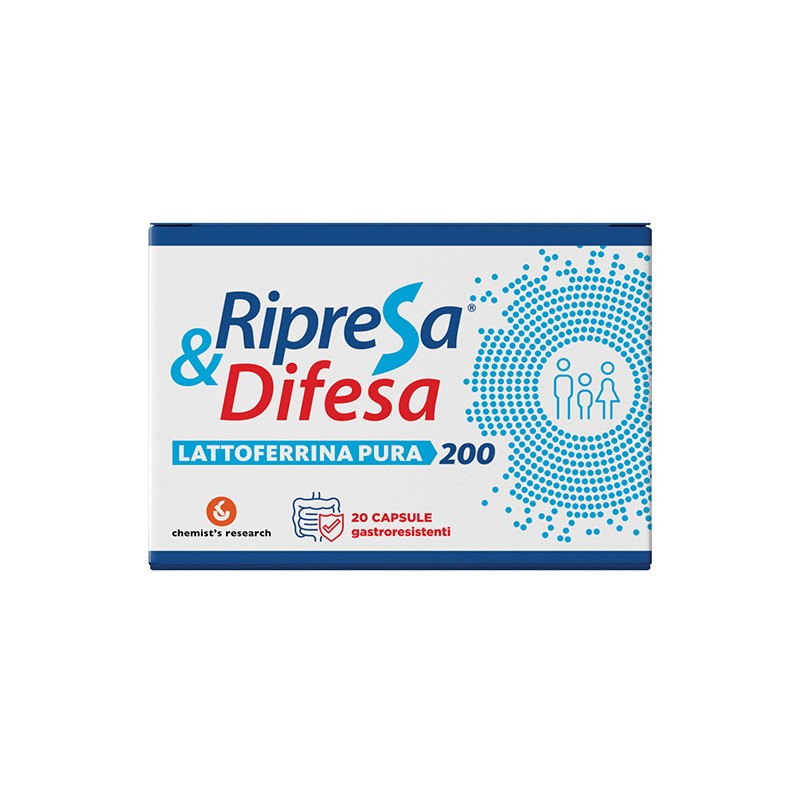Ripresa & Difesa Lattoferrina Pura 200 - 20 Capsule Gastroresistenti - Integratori di lattoferrina - 981400120 - Chemist's Re...