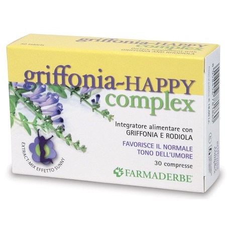 Farmaderbe Griffonia Happy Complex 30 Compresse - Integratori per umore, anti stress e sonno - 925750174 - Farmaderbe - € 10,96